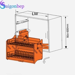 Giá bát đĩa nâng hạ nan quả trám Garis ML06.70V