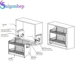 Giá bát đĩa nâng hạ nan quả trám Garis ML06.90N