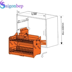 Giá bát đĩa nâng hạ nan quả trám Garis ML06.90V