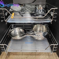 Giá xoong nồi nan oval âm tủ - gắn cánh EUROGOLD EPV5060F