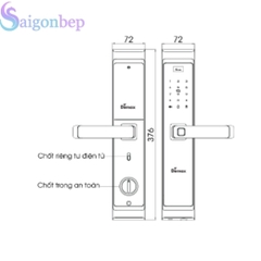 Khóa Thông Minh Demax EL-MS88 MB Nâu Ánh Kim Chống Nước IP66