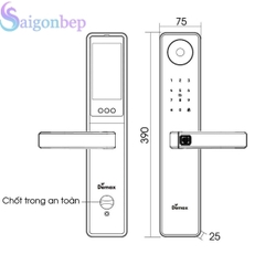 Khóa Vân Tay Demax EL-C66 GS: Camera Màn Hình Chuẩn 4.0