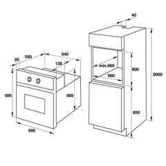 Lò nướng kết hợp hấp âm tủ Hafele HO-T60B 535.02.711