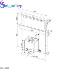 Máy hút mùi âm bàn Malloca LIFT-K6008