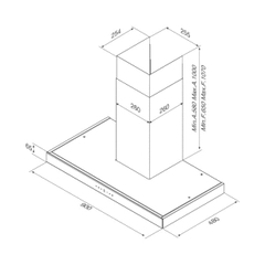 Máy hút mùi áp tường Malloca Skylight F-213