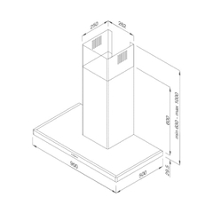 Máy hút mùi áp tường Malloca SLIM K1522