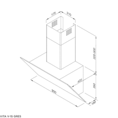 Máy hút mùi áp tường Malloca VITA V-15 GRES