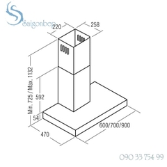 Máy hút mùi CATA MIDAS 70 BK