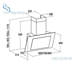 Máy hút mùi Cata Thalassa 900 BK