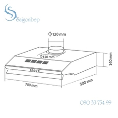 Máy hút mùi EUROSUN EH-70C18V