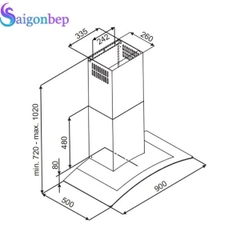 Máy hút mùi Fagor 9CFV-72XA