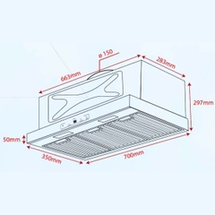 Máy hút mùi Kocher Turbo X-350D công suất lớn