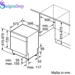Máy rửa bát bán âm Bosch SMI4HVS33E Series 4