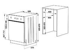 Máy rửa chén âm bán phần Hafele HDW-HI60C 533.23.120
