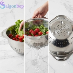 Rổ Inox WMF Gourmet 24cm Chuẩn Đức Ráo Nước Cực Nhanh