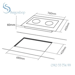 Bếp từ điện từ 2 lò EUROSUN EU-TE886G