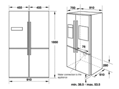 Tủ lạnh 4 cửa Hafele HF-SBSIC 539.16.230