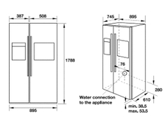 Tủ lạnh Side-by-side Hafele HF-SBSIB 534.14.250
