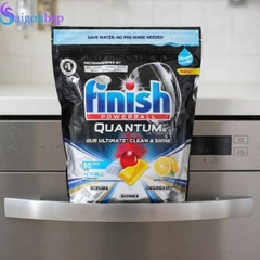 Viên rửa chén Quantum Max 60 viên hương Soda Finish - 14 chức năng
