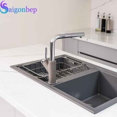 Vòi rửa bát Konox dây rút Artan Grey