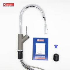 Vòi rửa bát Konox dây rút Ponte Grey