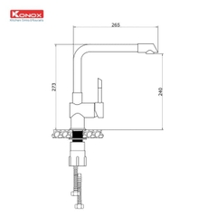 Vòi rửa bát Konox Felix Chrome