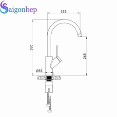 Vòi rửa bát Konox Modo Grey
