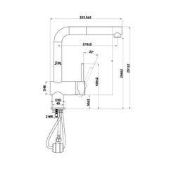Vòi rửa chén Hafele HT21-GH1P254 577.55.290