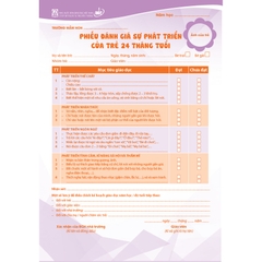 Phiếu đánh giá sự phát triển của trẻ 24 tháng tuổi
