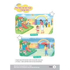 Bộ tranh cô hướng dẫn trẻ 3 - 4 tuổi thực hành các kĩ năng thích ứng với biến đổi khí hậu