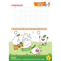 Bộ tranh cô hướng dẫn trẻ 4 - 5 tuổi làm quen và tập tô các nét cơ bản