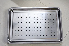Khay inox đục lỗ, 35x50 sâu 2cm