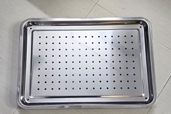 Khay inox đục lỗ, 35x50 sâu 2cm