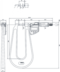 Panme cơ đo chi tiết dạng tấm 1-2" Mitutoyo, 118-112