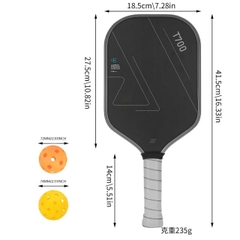 Vợt Pickleball T700 Chất Liệu Sợi Carbon Và Sợi Tổ Ong Cao Cấp