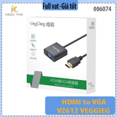 Bộ Chuyển HDMI to VGA VZ612 VEGGIEG – Hỗ Trợ Full HD 1080p – Không Hỗ Trợ Âm Thanh – Dùng Cho Laptop, PC, TV Box...