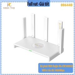 Bộ phát WiFi Ruijie RG-EW3000GX – WiFi 6 3000Mbps – 5 Ăng-ten – Dual WAN – Chính hãng – Full VAT