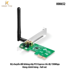 Thu WiFi PCI TP-Link WN781ND – Bộ Chuyển Đổi Không Dây PCI Express Tốc Độ 150Mbps – Chính Hãng – Full VAT