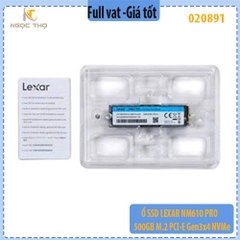 Ổ SSD Lexar NM610 PRO 500GB M.2 PCIe Gen3x4 NVMe  Hàng chính hãng – Full VAT