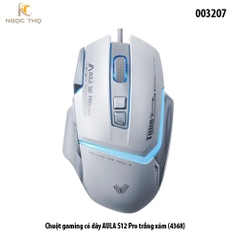 Chuột Gaming Có Dây AULA S12 Pro Trắng Xám (4368) – LED RGB – DPI 12800 – Chính Hãng – Full VAT