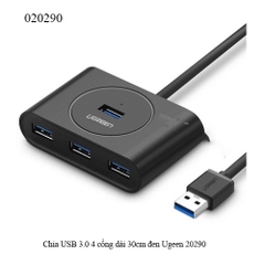 Chia USB 3.0 4 cổng dài 30cm đen Ugeen 20290