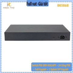Switch POE ONV-H3024PF – Chia mạng poe - 24 cổng PoE+ Full Gigabit + 2 uplink SFP – PoE 250W – Chính hãng | Full VAT