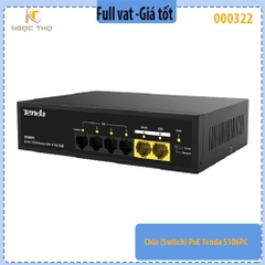 Chia (Switch) PoE Tenda S106PC – 6 cổng 10/100Mbps (4 PoE + 2 Uplink) – PoE 55W – Hàng chính hãng – Full VAT