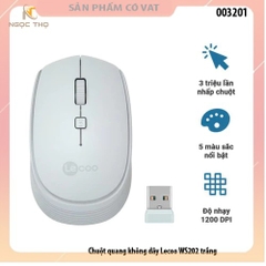 Chuột quang không dây Lecoo WS202 trắng - hàng chính hãng - full vat