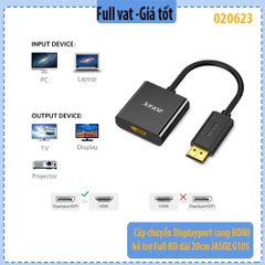 Bộ chuyển đổi – Cáp chuyển DisplayPort sang HDMI hỗ trợ Full HD 20cm JASOZ G105 (có chipset) – Chính hãng – Full VAT