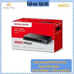 Switch Mercusys MS108GS – Bộ Chia Mạng 8 Cổng Gigabit 10/100/1000Mbps – Vỏ Kim Loại Bền Bỉ – Hàng Chính Hãng