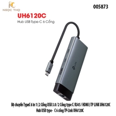 Bộ chuyển USB-C 6-in-1 TP-Link UH6120C – 4K@60Hz • RJ45 Gigabit • USB 3.0 • PD 100W - Chính hãng – Full VAT