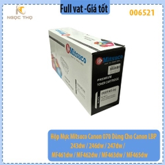 Hộp Mực Mitsuco Canon 070 – Dùng Cho Canon LBP 243dw / 246dw / 247dw / MF461dw / MF462dw / MF463dw / MF465dw – Không Chi