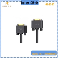 Dây VGA 3m 3+6 VV204  VEGGIEG - Cáp VGA 3+6 VegGieg V-V204 – 3m – 2 đầu dương – Chính hãng – Full VAT