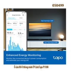Ổ cắm Wi‑Fi thông minh TP‑Link Tapo P110M – Mini, giám sát năng lượng, tích hợp Matter - hàng chính hãng - full vat